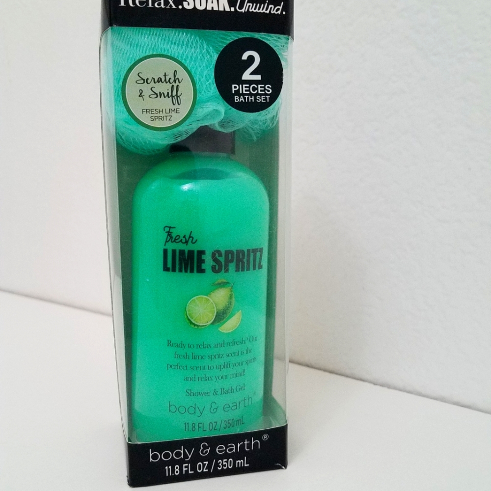Today ONLY! $10 Body & Earth Fresh Lime Spritz 2 Piece Bath Set